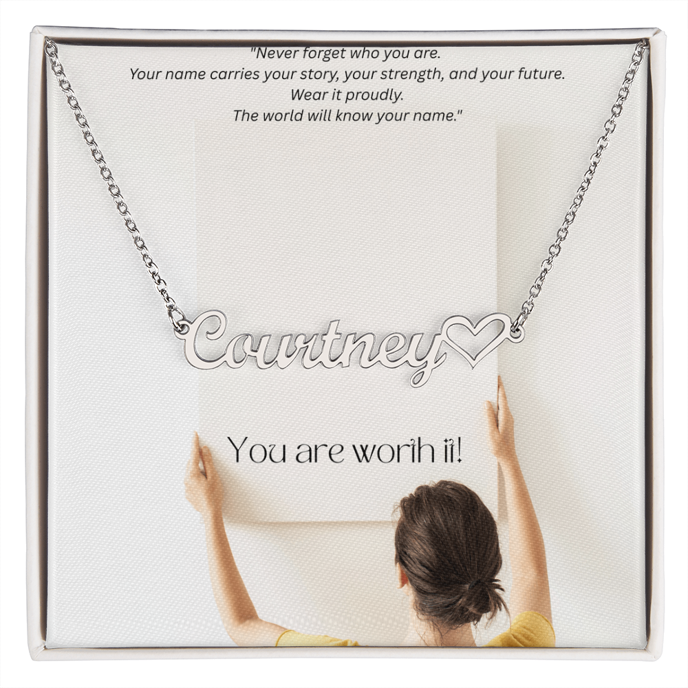 Your name Your power - Heart Name Necklace