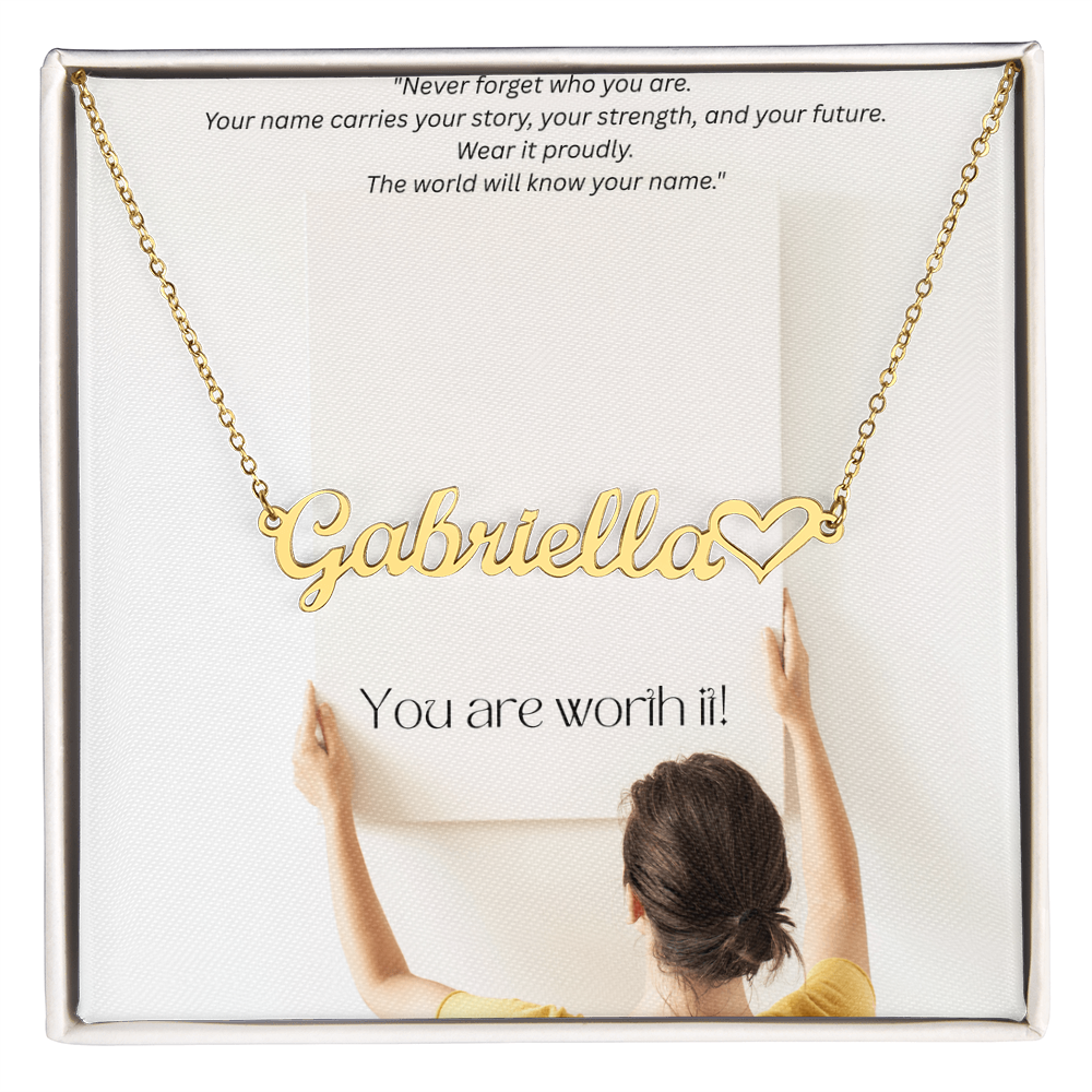 Your name Your power - Heart Name Necklace