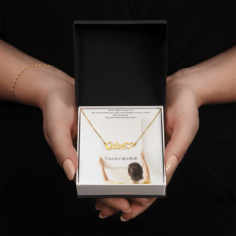 Your name Your power - Heart Name Necklace