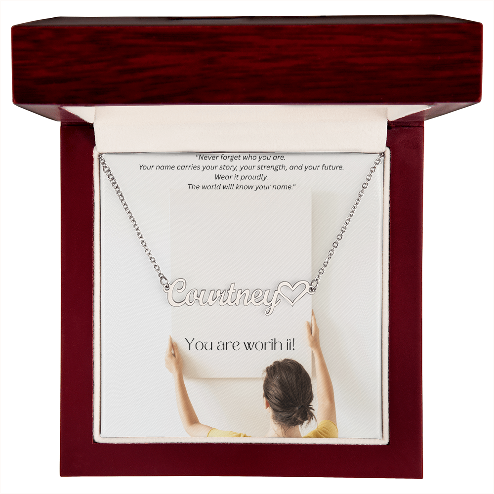 Your name Your power - Heart Name Necklace