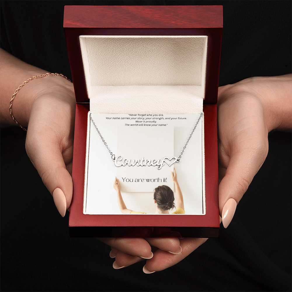 Your name Your power - Heart Name Necklace