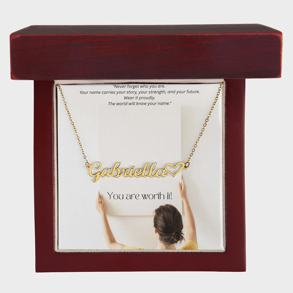 Your name Your power - Heart Name Necklace