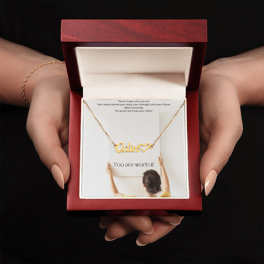 Your name Your power - Heart Name Necklace